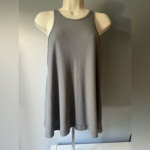 Free People Charcoal Ribbed Knit Top